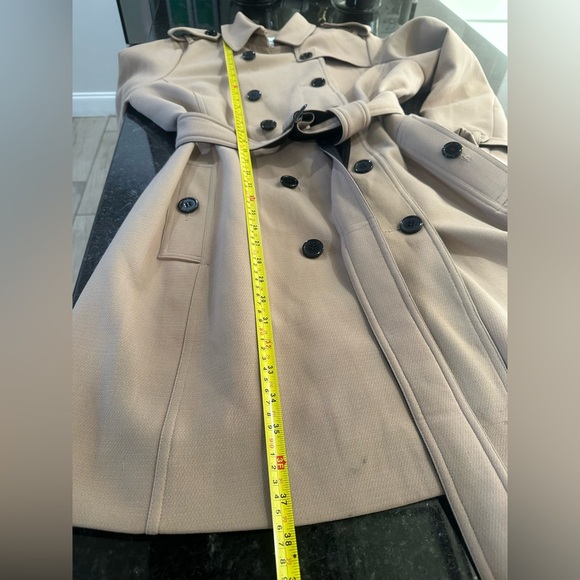 Linea by Louis Dell'Olio Beige Double Breasted Tan Trench Coat Sz 16 Classic - Picture 5 of 13